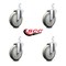 Service Caster 5 Inch Gray Polyurethane Wheel Swivel 3/4 Inch Square Stem Caster Set SCC SCC-SQ20S514-PPUB-GRY-34-4 - alternate 3